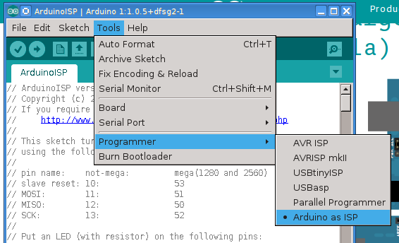 ToolsProgrammerArduinoAsISP